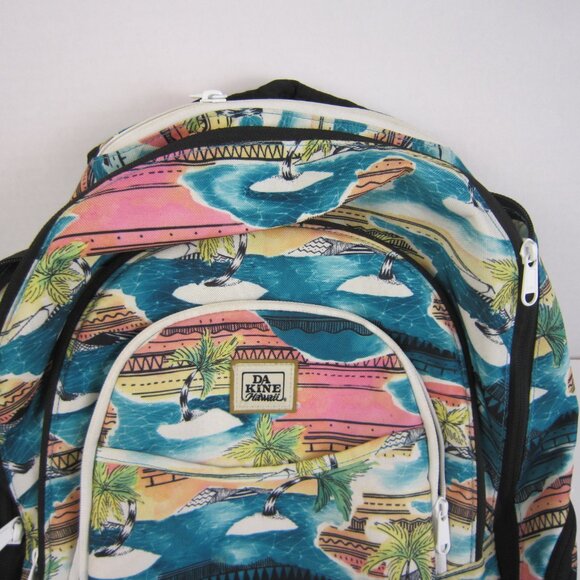 DaKine Hawaii Palm Trees Blue Multi Color Backpack - GUC - Picture 2 of 11